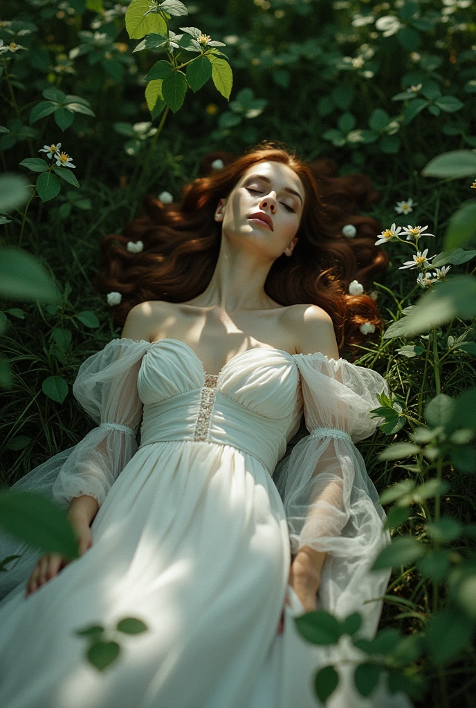 an icelandic woman with beautiful Delicate eyes, Beautiful and delicate lips, Extremely detailed face and skin, Pale skin, 23 years old,Wearing a long dress with spaghetti straps,high heels, medium long shot, Lying comfortably on the grass in the park,
panoramic view, (long legs), (full body portrait). Beautiful photography,Long eyelashes, Good anatomy , Practical skin texture, Delicate eyes, professional, 4K, Wide-angle lens, Optical Depth of Field, Kodak Vision Color, Perfectly proportioned body, Extremely detailed, ultra-photoPractical, Practical, Post-Processing, Maximum details, Roughness, real life, ultra -Practical, Photorealism, photography, 8K Ultra HD, photography