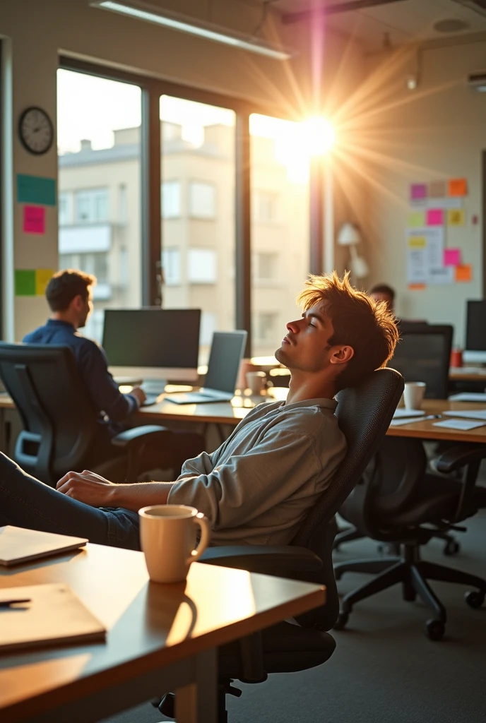 A shift from tension to relief, with a hint of anticipation. In office