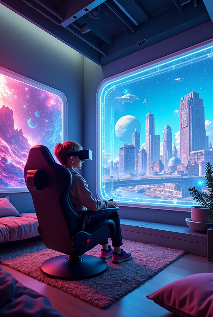futuristic game room