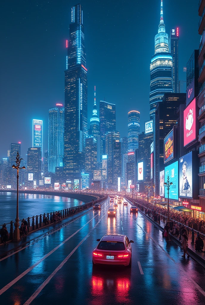 Night view of Sendai city, a big city where the seaside and the station area have become a cyber city
