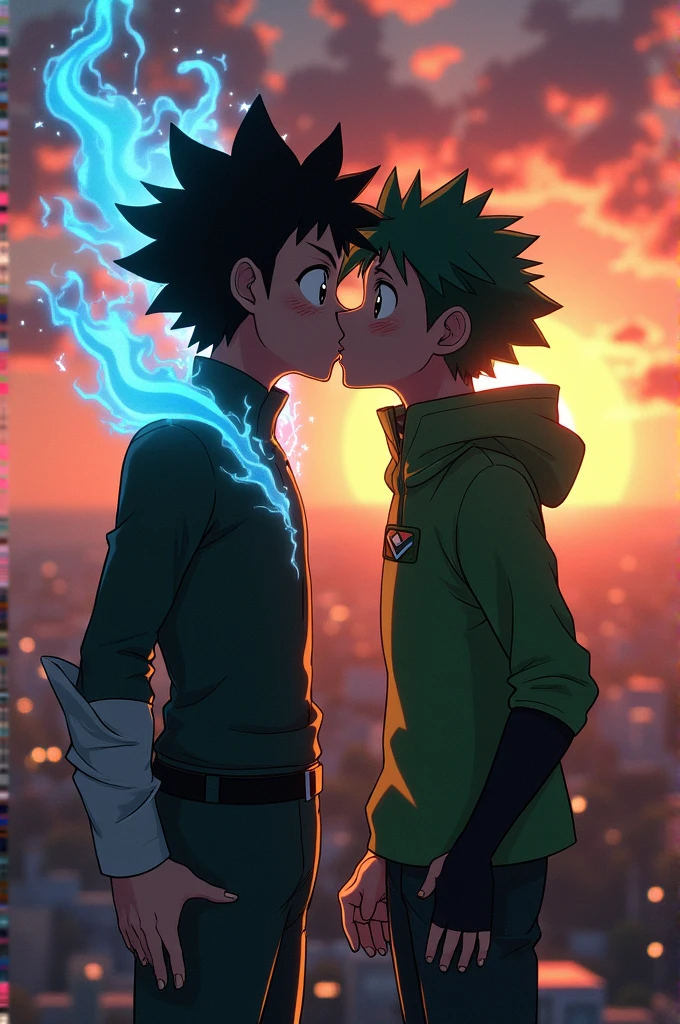 Dabi besando a deku My hero academy
