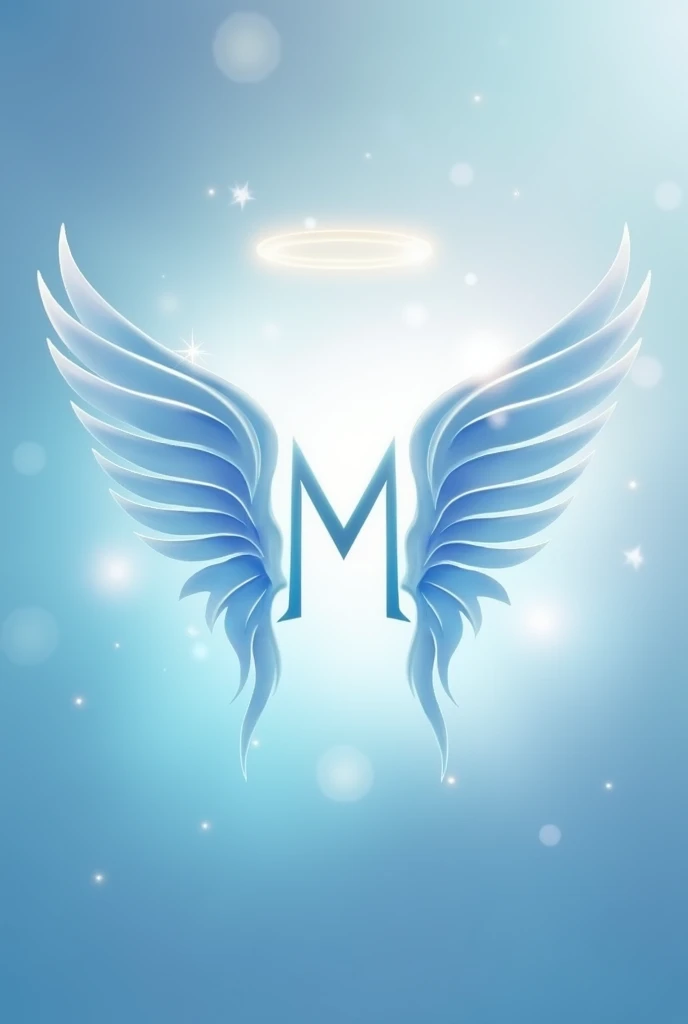 Abstract angel logo with the letter M as a symbol