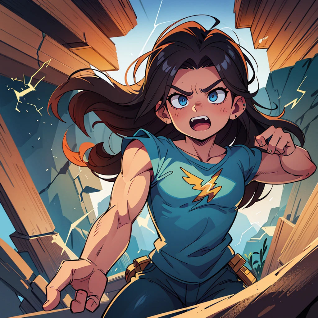 a powerful god zeus, striking a dramatic pose, holding a bolt of lightning, detailed muscular body, chiseled facial features, piercing eyes, flowing hair, dramatic lighting, cinematic composition, digital painting, vibrant colors, fantasy art, 4k, hyper detailed, photorealistic, dramatic shadows, god-like presence, awe-inspiring, dynamic pose, powerful aura
