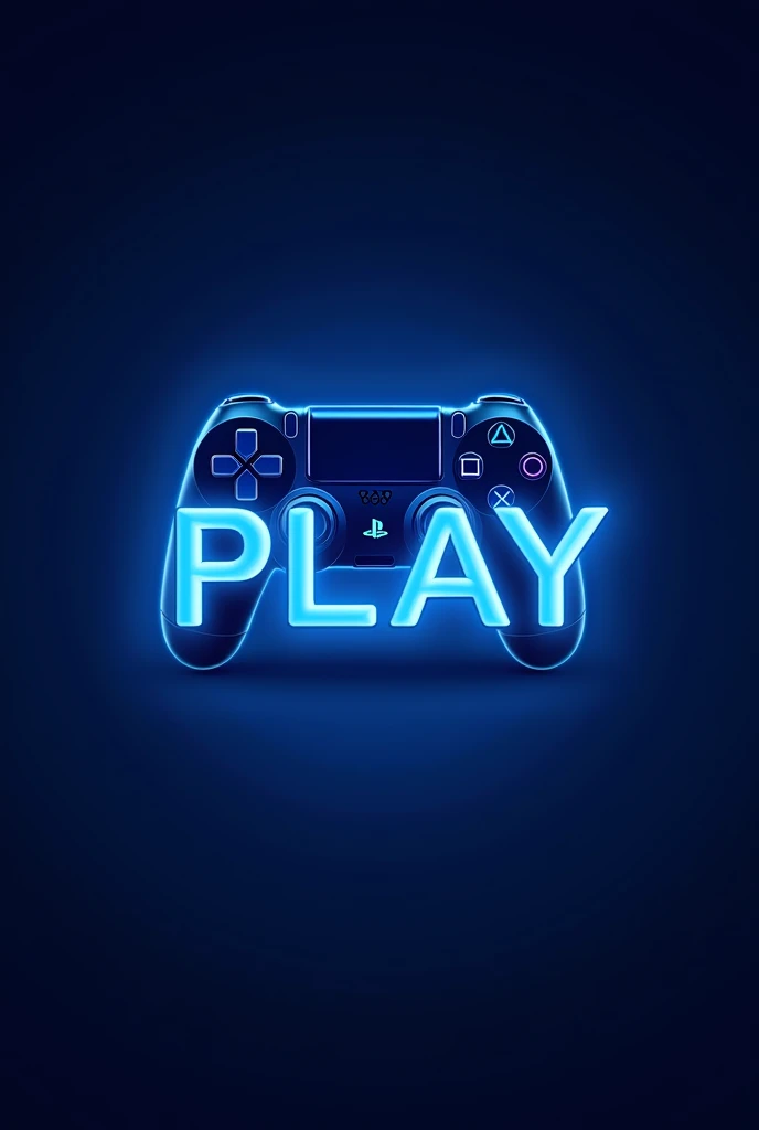 Blue logo with the name DH PLAY, with video game theme and playstatio 4 controller