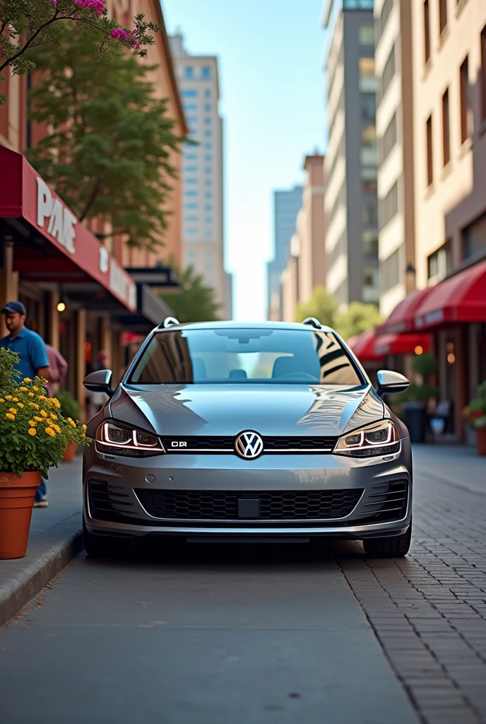 A vw grey golf on the street