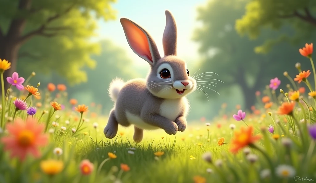 Ricky the rabbit dash so quickly while racing