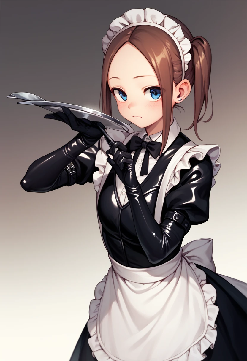 Half-naked   Takagi-san in latex maid outfit 