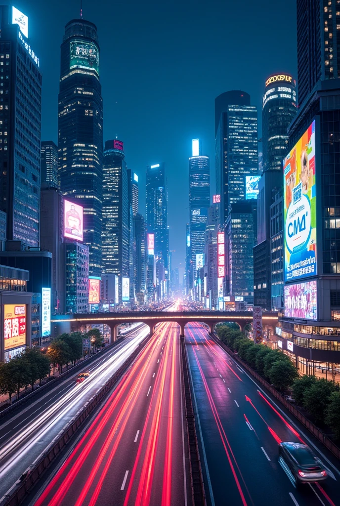Turning Tokyo into a cyber city and establishing an IC and SA in front of the Yaesu exit of Tokyo Station、Night view of metropolitan Tokyo with PA-equipped expressways