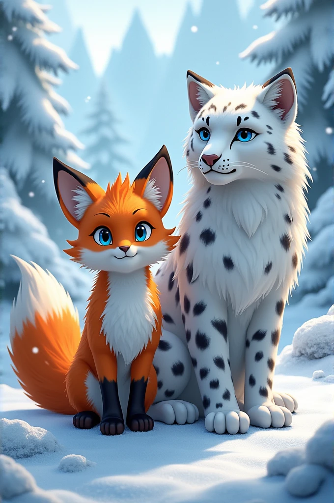 Suguru Geto fox hybrid and Satoru Gojo snow leopard hybrid.