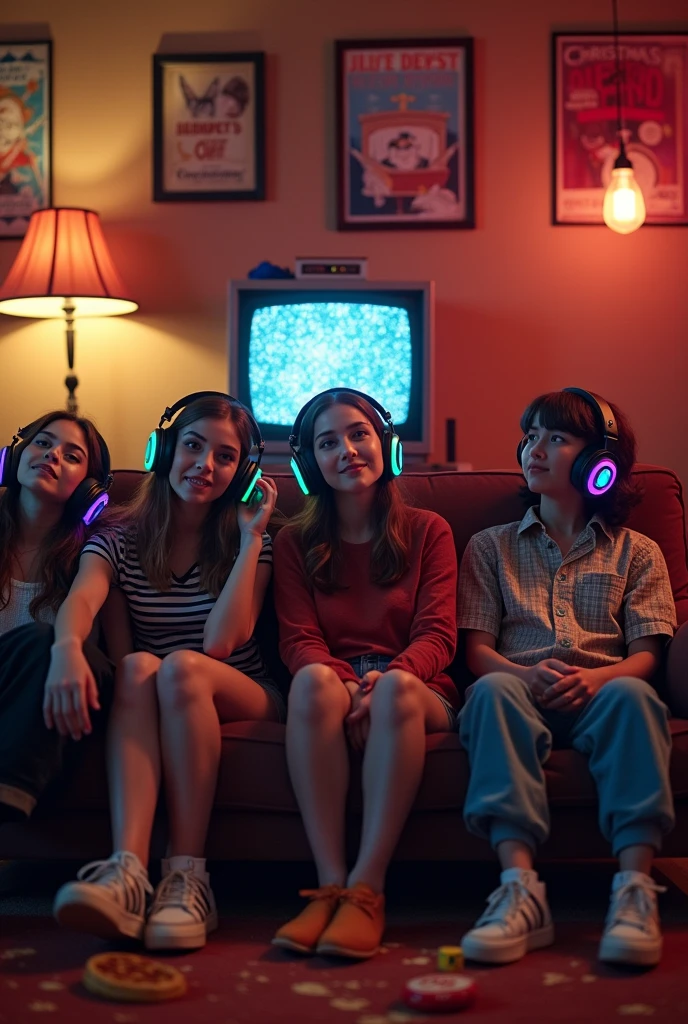 Stranger things drawing on headphones