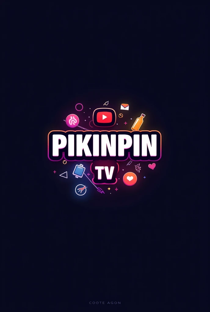 create a professional selling logo of PIKINPIN TV, with YouTube logo ,watch,like 