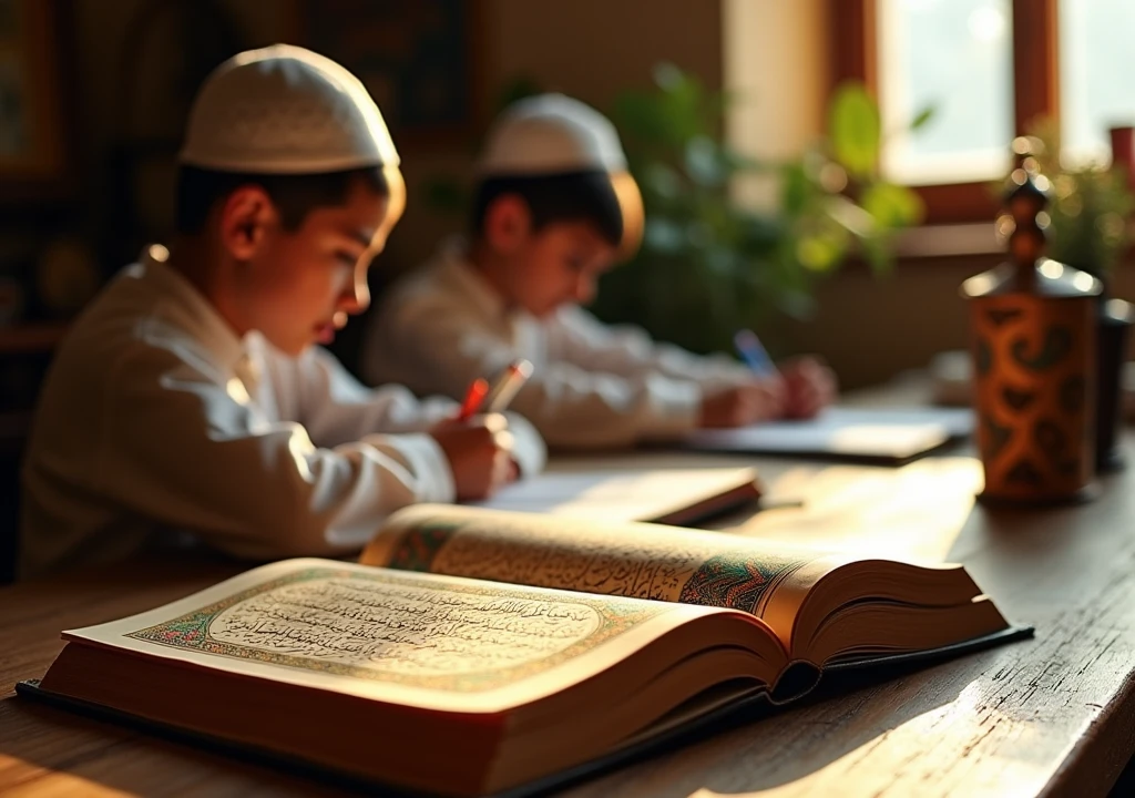 Place an image of the Norani Qaida islamic book prominently. Alternatively, use an image of a person studying from the book.