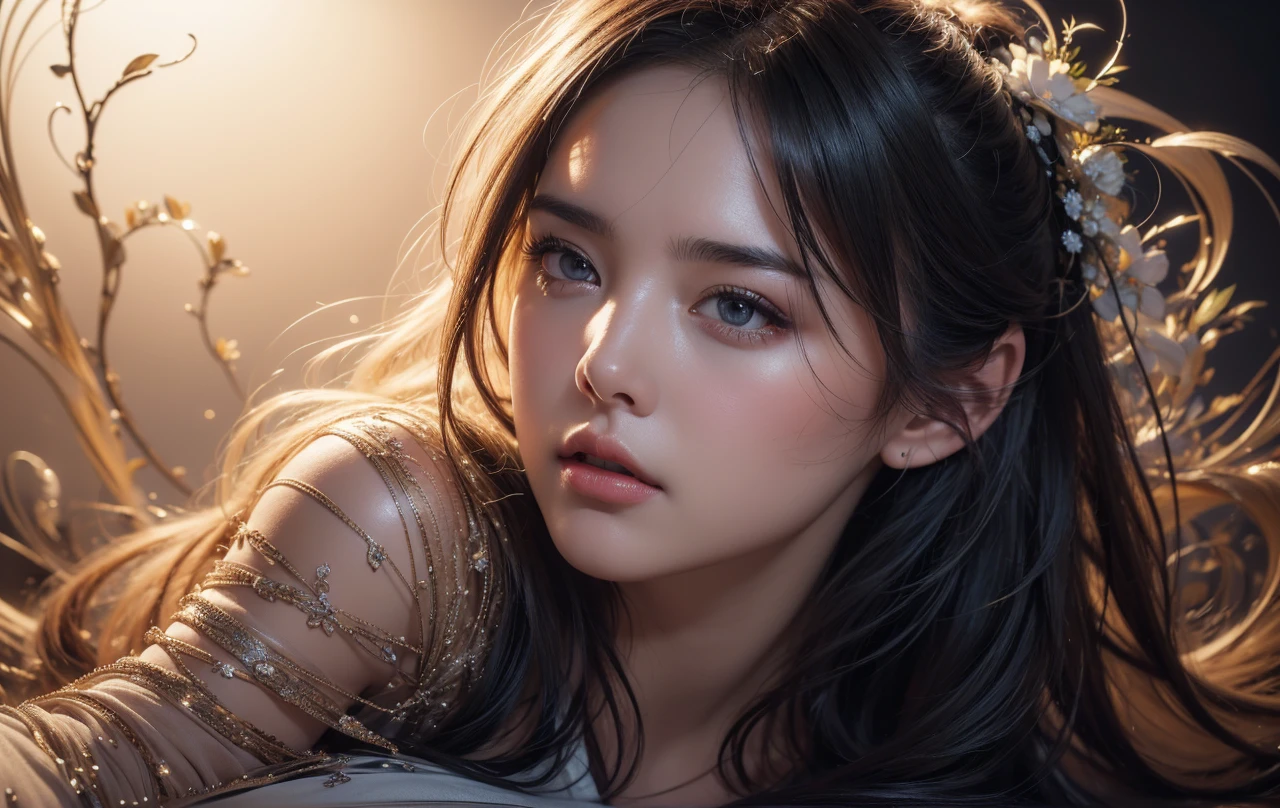 masterpiece, highest quality, figure, Super detailed, In detail, High resolution, 8k wallpaper, Perfect dynamic composition, Beautiful fine details , Sexy Face,A face of ecstasy,The face at the peak of sexual arousal, View Viewer, ((Dark Background)), Mark Demsteder style,