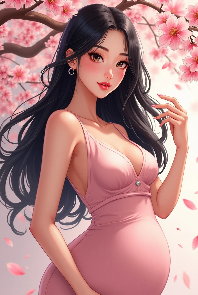 Asian woman model drawing with big breasts and big butt
