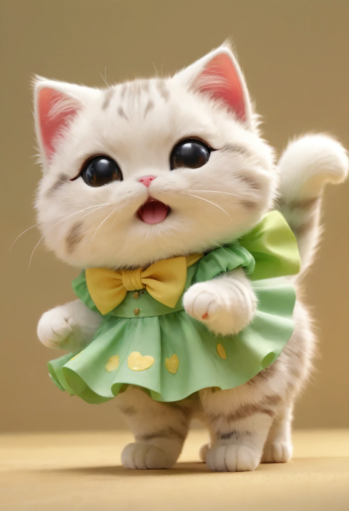 masterpiece, hightquality, cute cat is dancing,meloncat