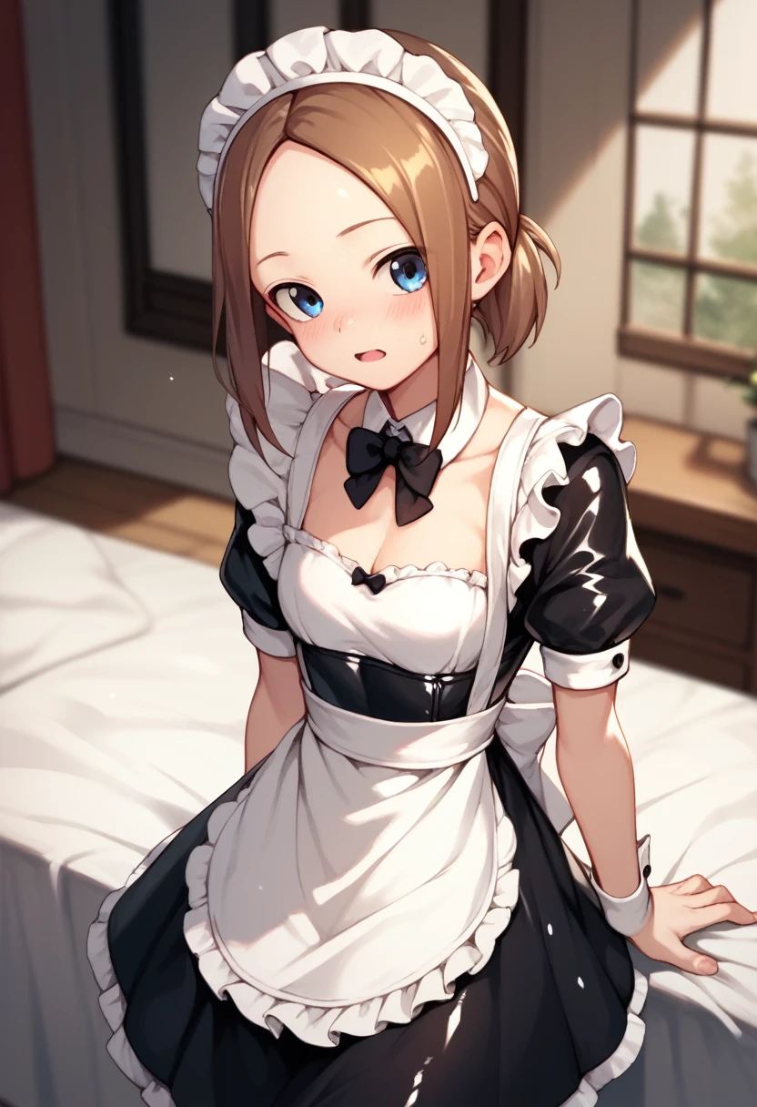   Takagi-san in latex maid outfit 