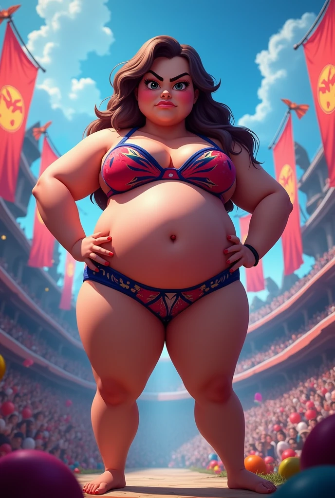 chubby big pregnant cartoon woman leuage of legends underwear angry
