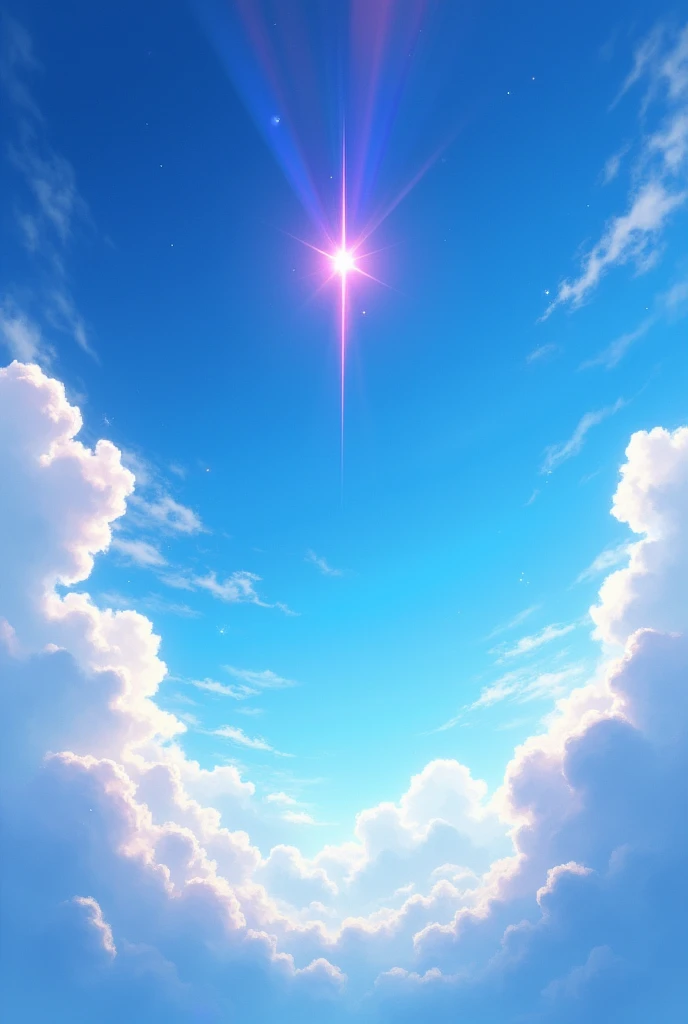 Beautiful sky with 1 pink star and 1 blue star. Day time