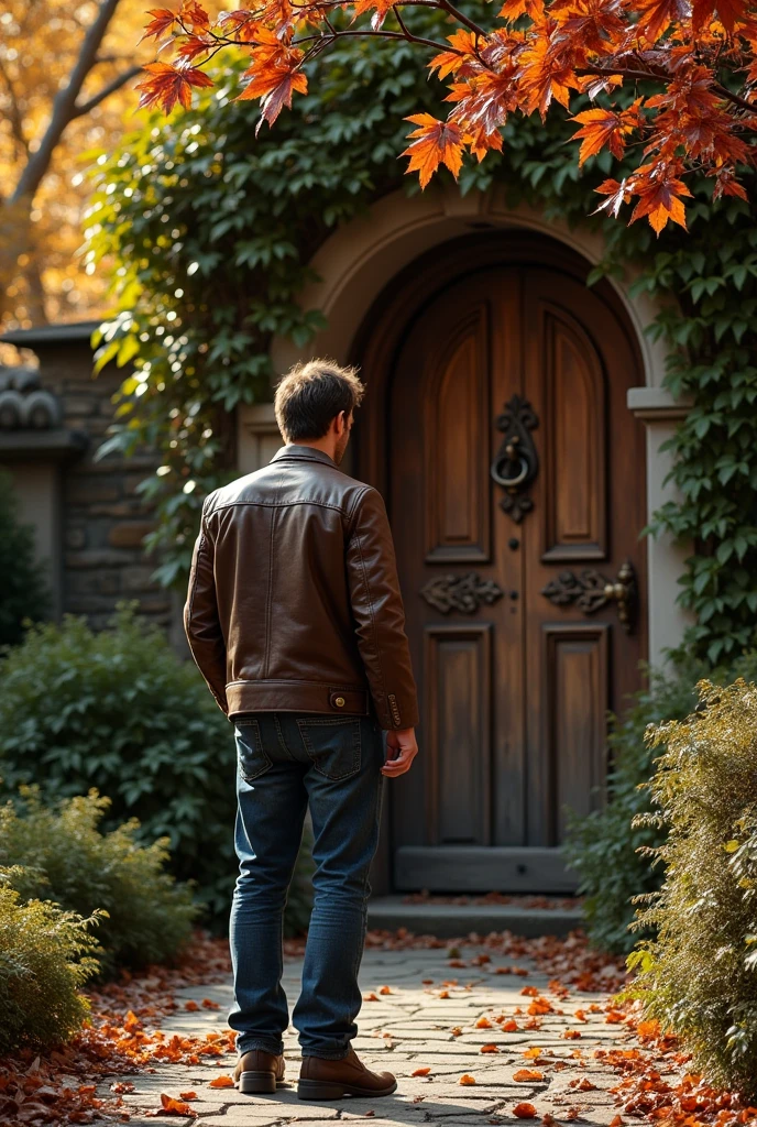 A man knock the door of the house