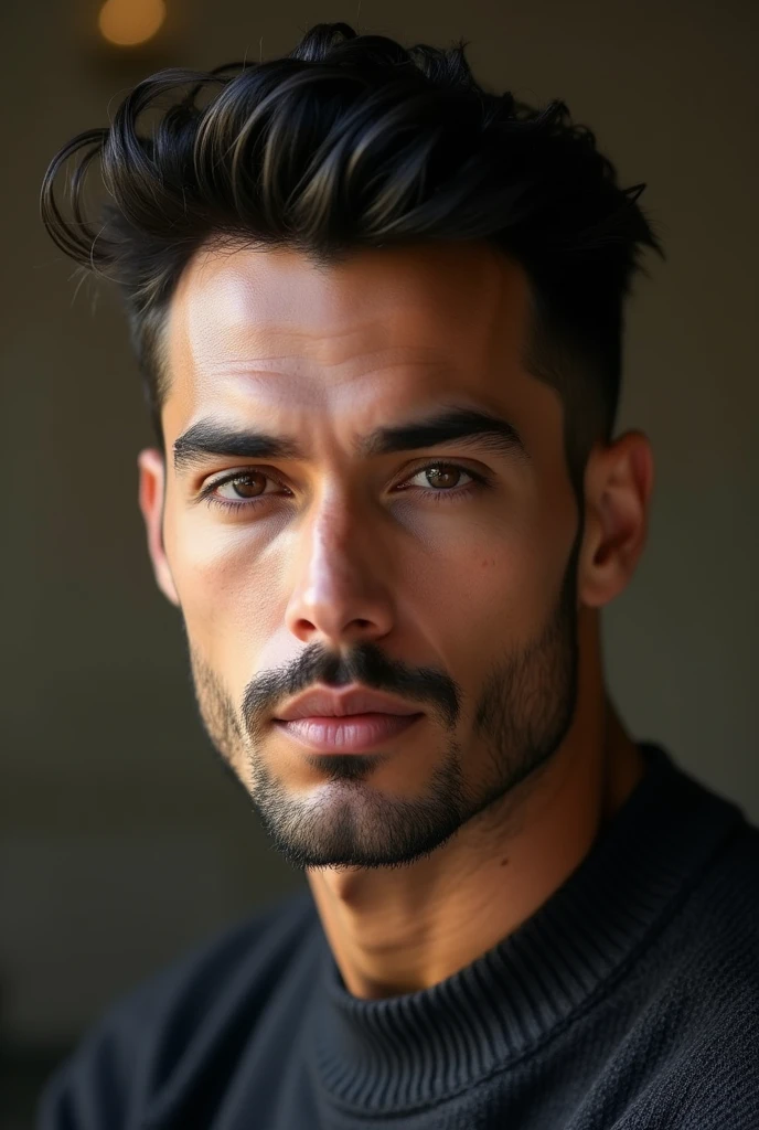 (masterpiece:1.3), (8k, photorealistic, RAW photo, best quality: 1.4), (1man), beautiful face, (realistic face), (black hair, short hair:1.3), beautiful hairstyle, realistic eyes, beautiful detailed eyes, (realistic skin), beautiful skin, (sweater), absurdres, attractive, ultra high res, ultra realistic, highly detailed, golden ratio