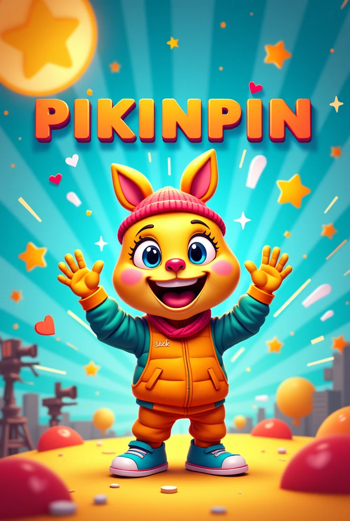 create a professional YouTube design of PIKINPIN TV, ask people to subscribe, like and share