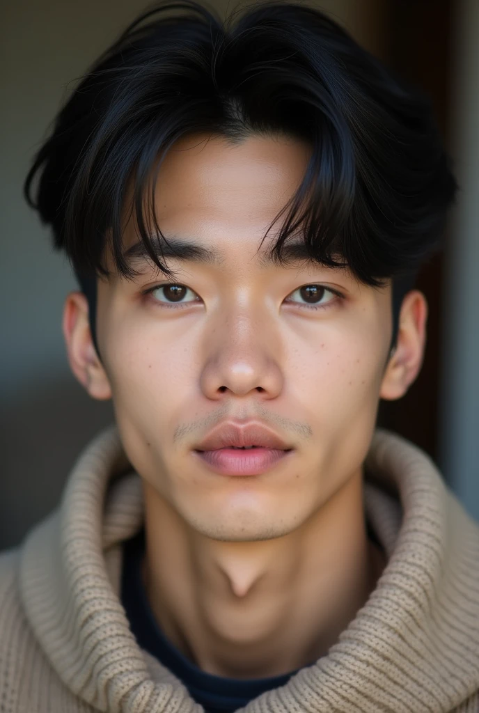 (masterpiece:1.3), (8k, photorealistic, RAW photo, best quality: 1.4), (1man), beautiful face, (realistic face), (black hair, short hair:1.3), beautiful hairstyle, realistic eyes, beautiful detailed eyes, (realistic skin), beautiful skin, (sweater), absurdres, attractive, ultra high res, ultra realistic, highly detailed, golden ratio, Asia