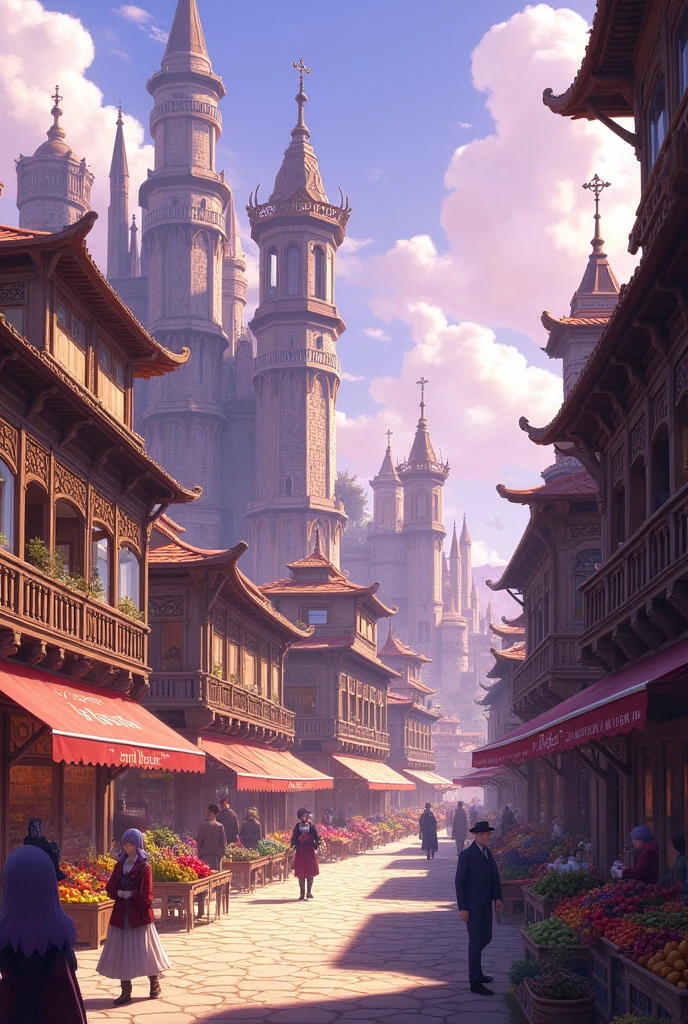 Drawing buildings from another world like Re:Zero in a Western style