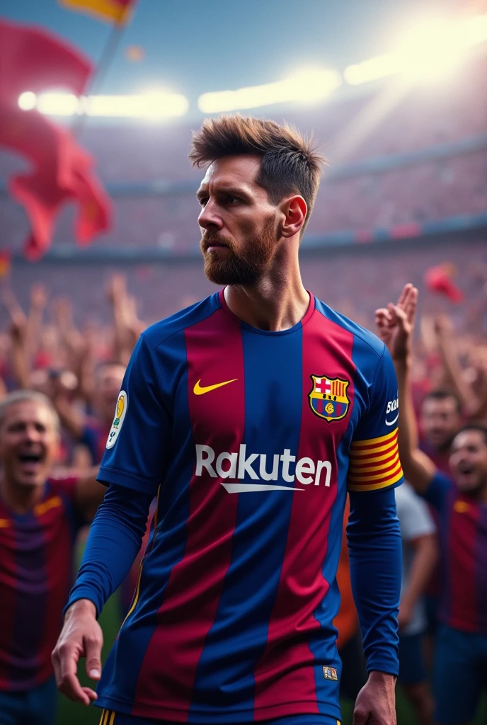 Messi with Barcelona new jersey