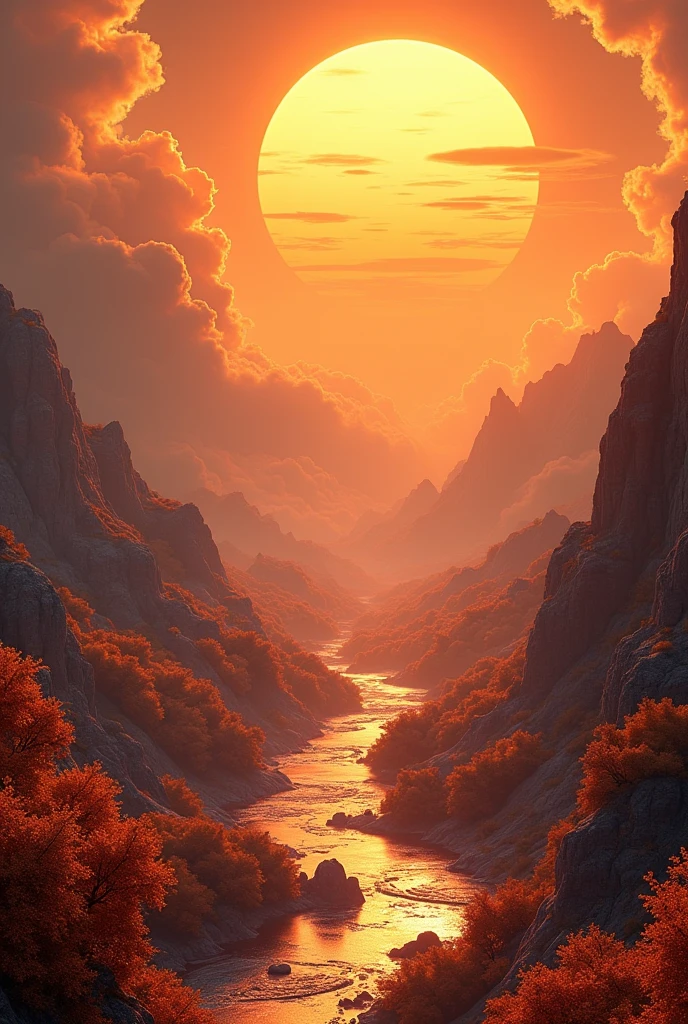 (photorealism:1.2), a planet called nectara with the color of gold or warm color with a hint of orange