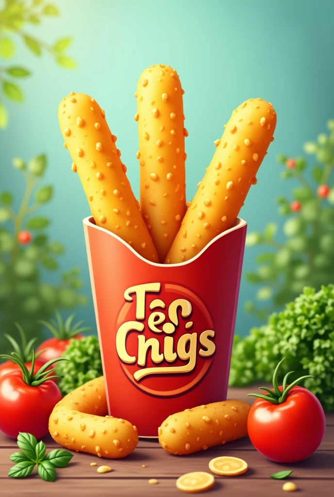 Food logo : stick made from potato
