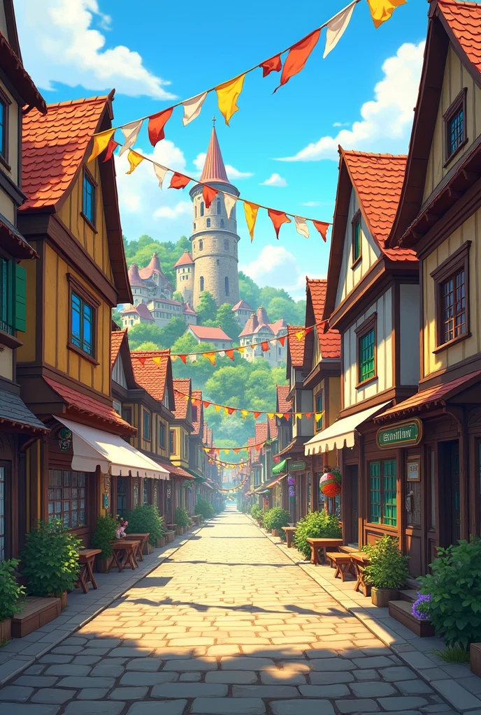 Draw buildings from another world like Re:Zero, make them more Western-style, less luxurious, increase the number of buildings, and make the capital brighter.