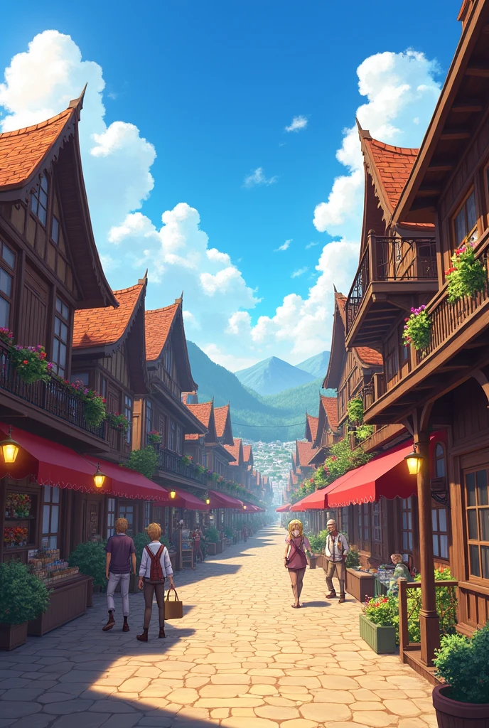 Draw buildings from another world like Re:Zero, make them more Western-style, less luxurious, increase the number of buildings, and make the capital brighter.