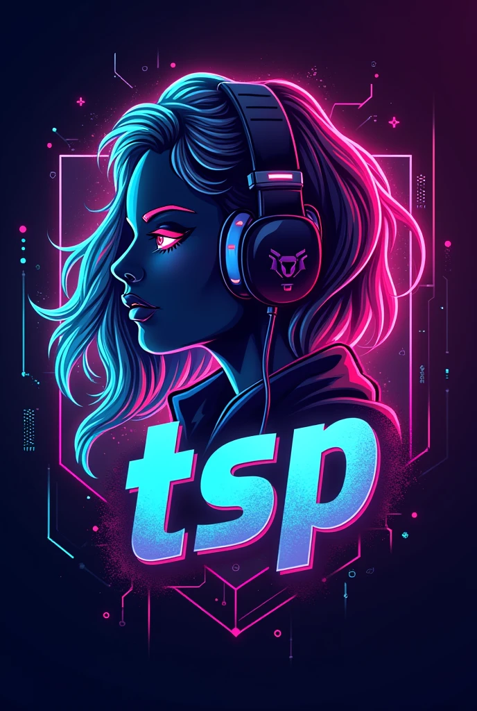 Create a logo for a female esports team with the name of "tsp"
