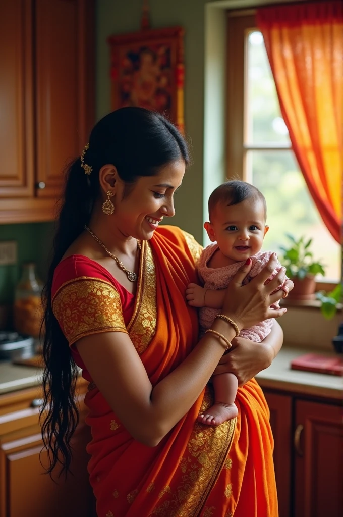Indian mother with her baby