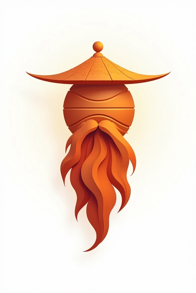 Minimalist logo featuring a basketball with a Japanese hat and a long old man beard