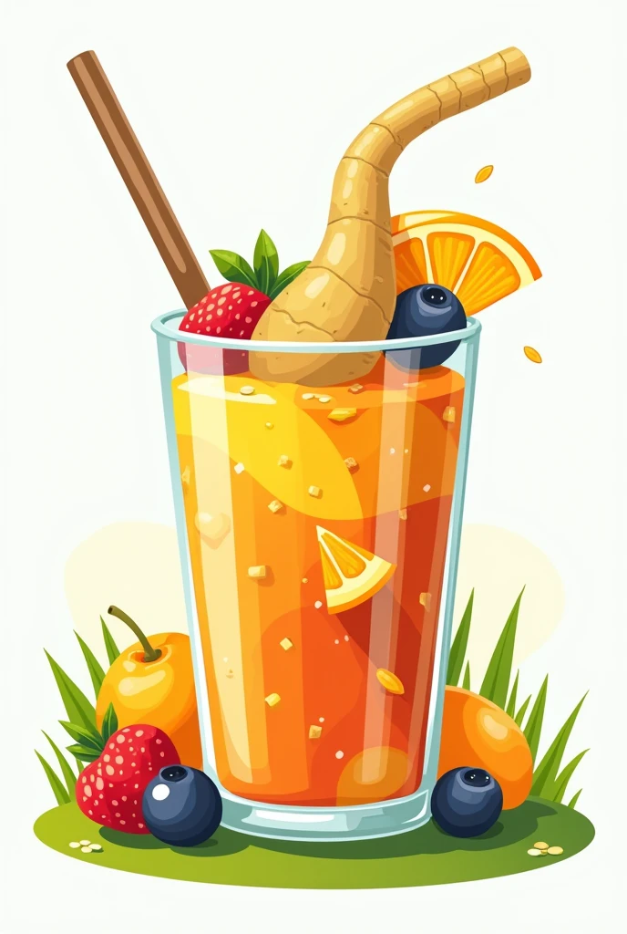 Logo : juice that has a potato straw in it
