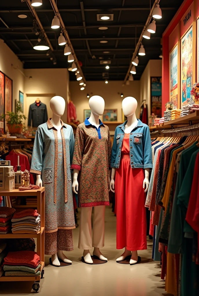 A clothing store named varnam with Indian 90s theme