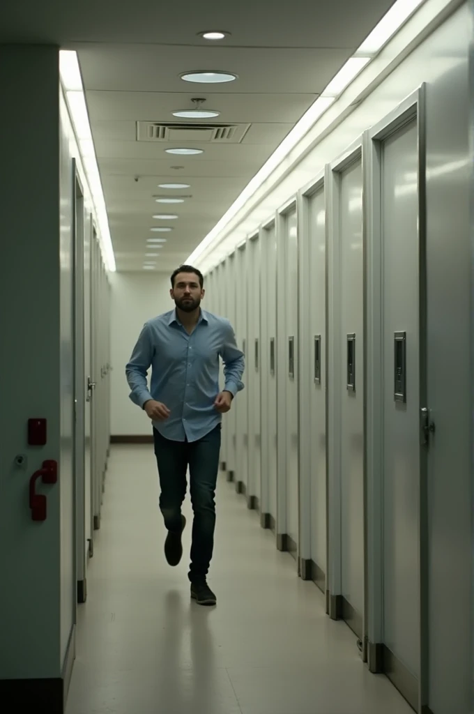 scene of a man busy running to the bathroom
