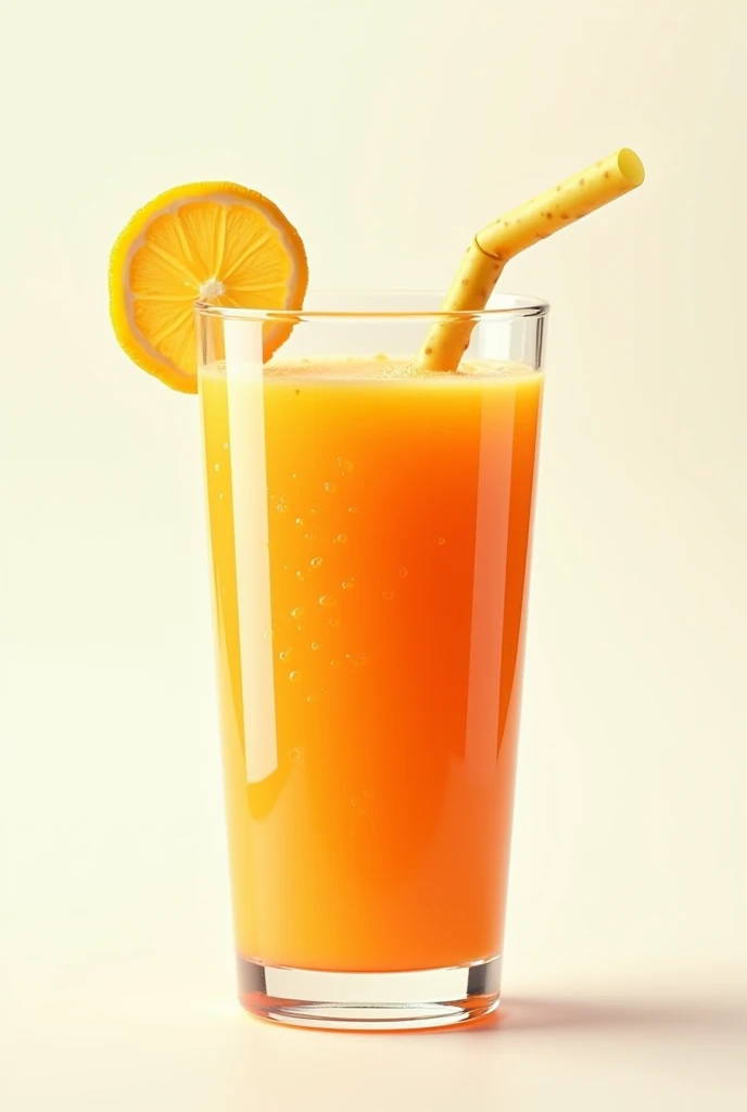 Beautiful Logo design 3D : juice that has a potato skin straw in it
