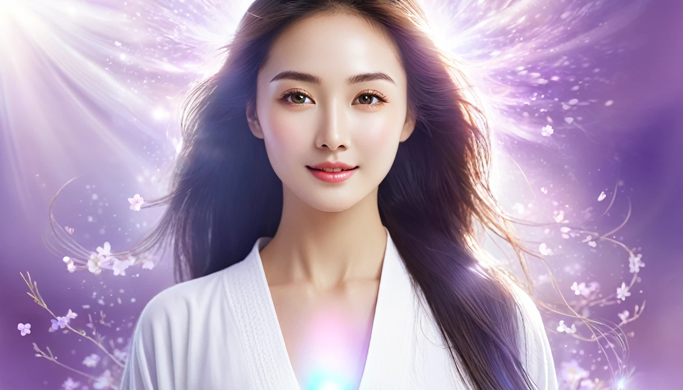 A beautiful woman with a healing, lovable aura