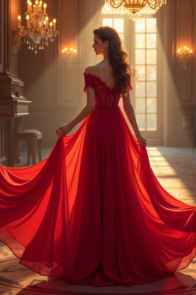 Illustration of red dress