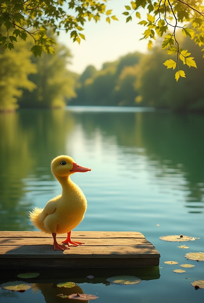 A Big Lake With A Duck Crying That The Owner Saying There Were No Bread Left