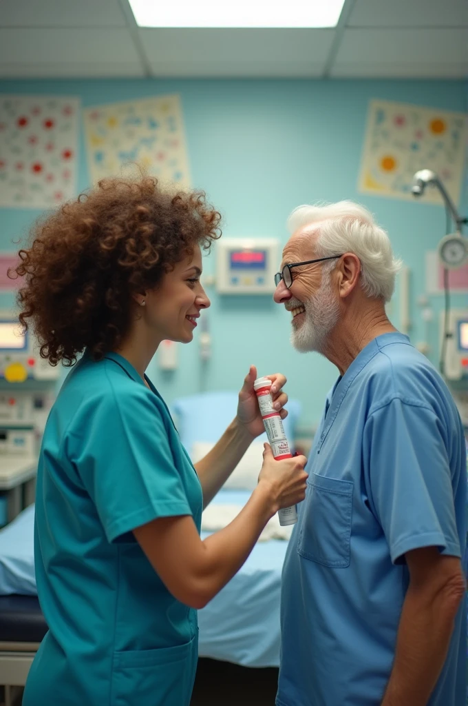 Nurse fighting with grandfather
