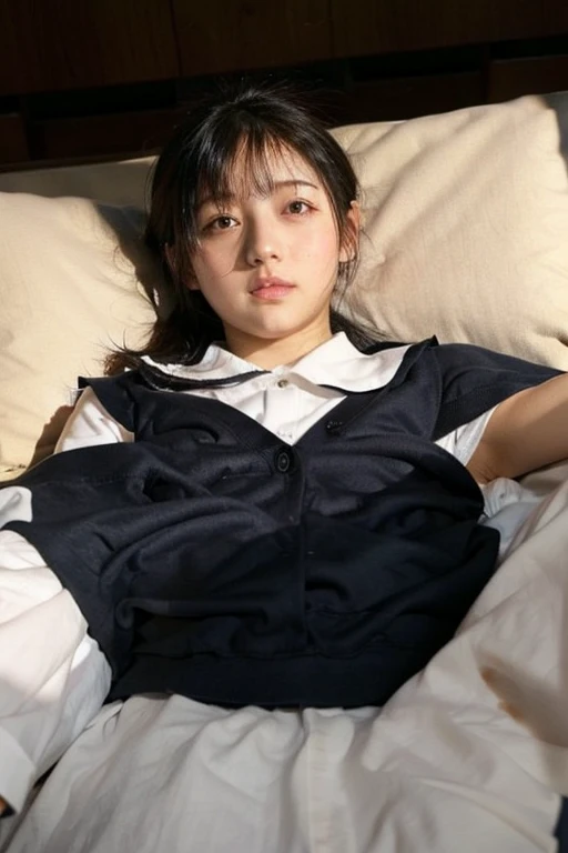 ((dying)),(((lying down))),(spread legs),(creampie),Japanese,school uniform,(darkness)