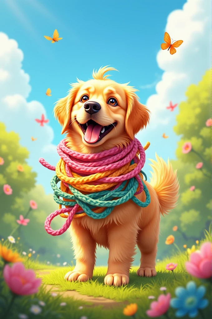 Generate a dog with noodels
