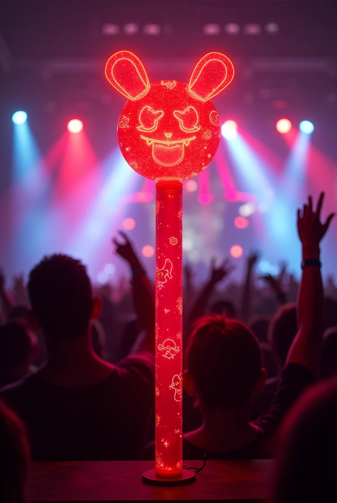 Generate monster lightstick
It should be red and hons on it .