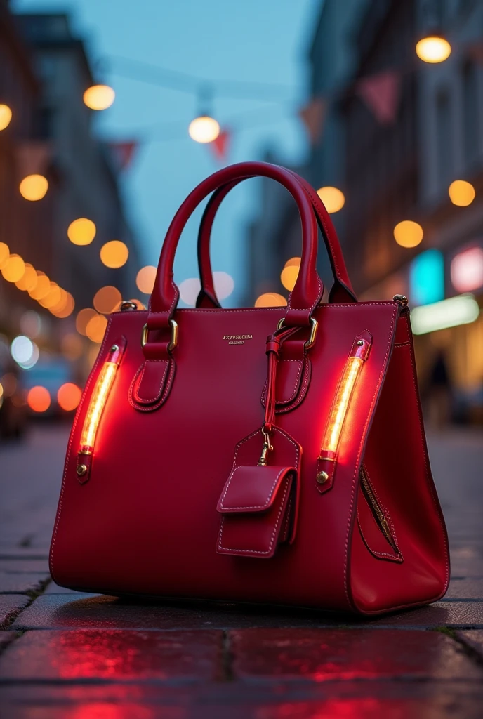 Handbag with clip on lights 