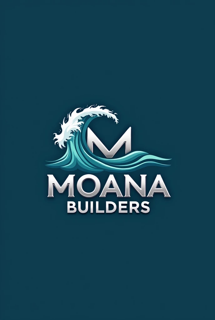 Create a logo for 'Moana Builders,' a construction company in New Zealand. The design should incorporate elements of the ocean (Moana) such as waves or a stylized representation of the sea, combined with strong, sturdy typography to convey reliability and durability. Use a color palette that includes shades of blue and teal, symbolizing the ocean, and a touch of silver or grey to represent construction materials like steel or concrete. The logo should be modern and clean, reflecting both the natural beauty of New Zealand's coastal landscape and the professionalism of the construction industry."
This prompt is detailed to give a sense of the brand's identity and values, combining natural elements with construction symbolism
Que se vea reflejado que la empresa es de construcción