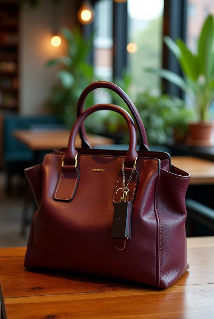 Handbag with clip on lights inside the bag for easy finding stuff