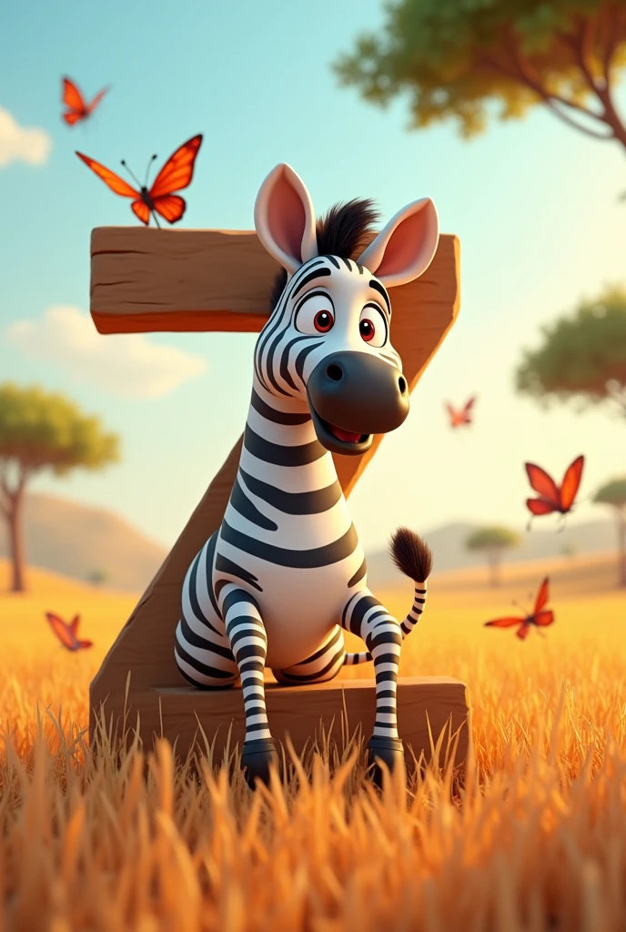 Create an animated image for alphabet Z and an talking zebra with animation 3D